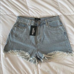 Missguided High-Waisted Jean Shorts